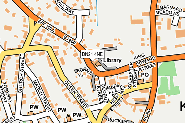 DN21 4NE map - OS OpenMap – Local (Ordnance Survey)