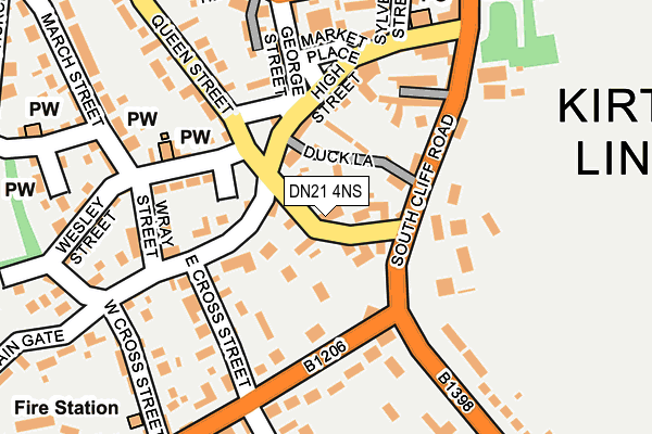 DN21 4NS map - OS OpenMap – Local (Ordnance Survey)