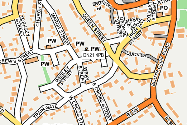 DN21 4PB map - OS OpenMap – Local (Ordnance Survey)