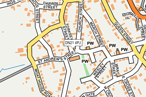 DN21 4PJ map - OS OpenMap – Local (Ordnance Survey)