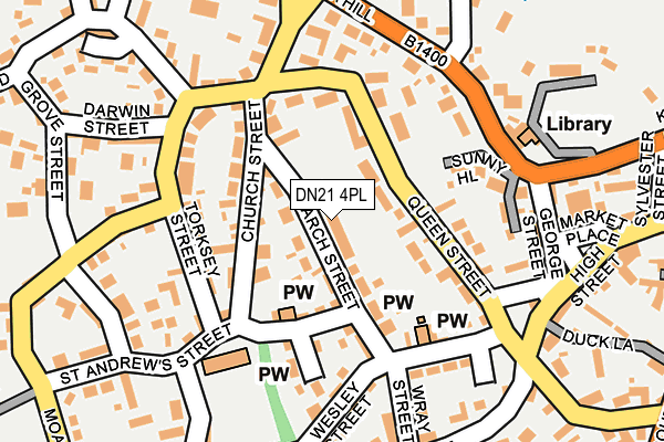 DN21 4PL map - OS OpenMap – Local (Ordnance Survey)