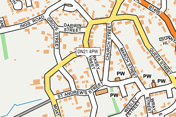 DN21 4PW map - OS OpenMap – Local (Ordnance Survey)