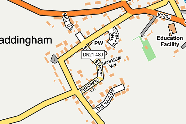 DN21 4SJ map - OS OpenMap – Local (Ordnance Survey)