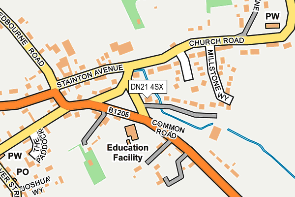 DN21 4SX map - OS OpenMap – Local (Ordnance Survey)