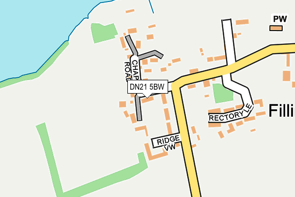 DN21 5BW map - OS OpenMap – Local (Ordnance Survey)