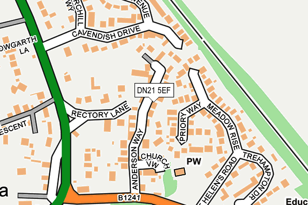 DN21 5EF map - OS OpenMap – Local (Ordnance Survey)