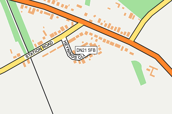 DN21 5FB map - OS OpenMap – Local (Ordnance Survey)