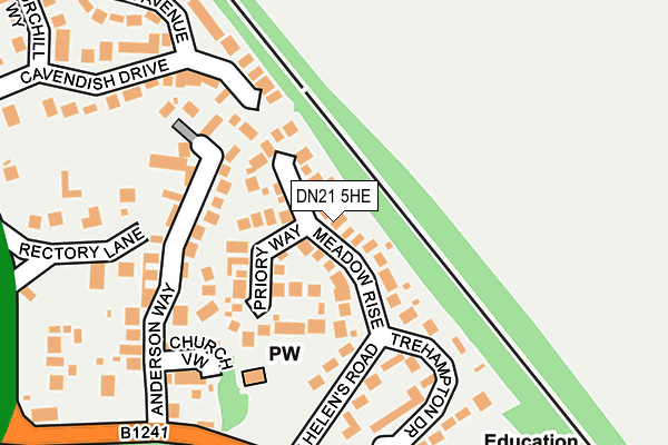 DN21 5HE map - OS OpenMap – Local (Ordnance Survey)