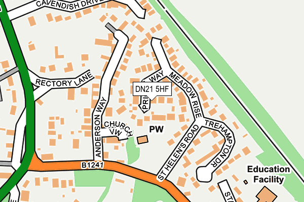 DN21 5HF map - OS OpenMap – Local (Ordnance Survey)