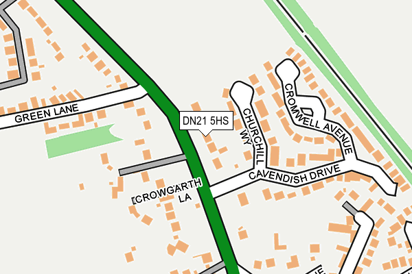 DN21 5HS map - OS OpenMap – Local (Ordnance Survey)