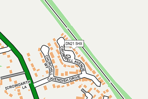 DN21 5HX map - OS OpenMap – Local (Ordnance Survey)