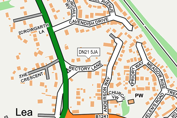 DN21 5JA map - OS OpenMap – Local (Ordnance Survey)