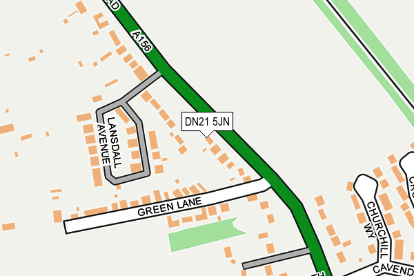 DN21 5JN map - OS OpenMap – Local (Ordnance Survey)