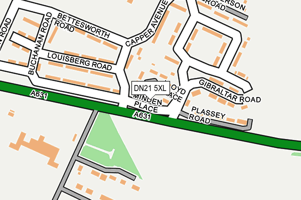 DN21 5XL map - OS OpenMap – Local (Ordnance Survey)