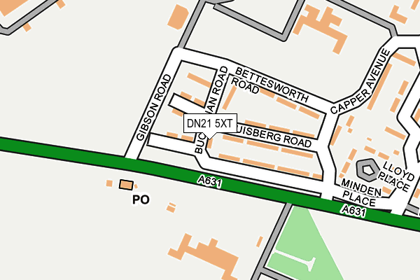 DN21 5XT map - OS OpenMap – Local (Ordnance Survey)