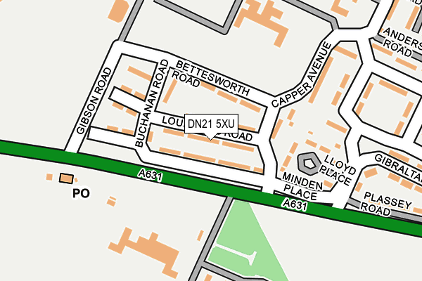 DN21 5XU map - OS OpenMap – Local (Ordnance Survey)