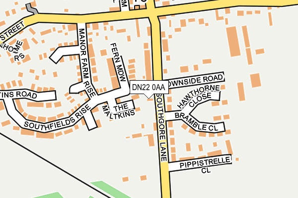 DN22 0AA map - OS OpenMap – Local (Ordnance Survey)