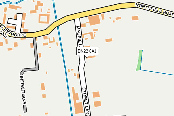 DN22 0AJ map - OS OpenMap – Local (Ordnance Survey)