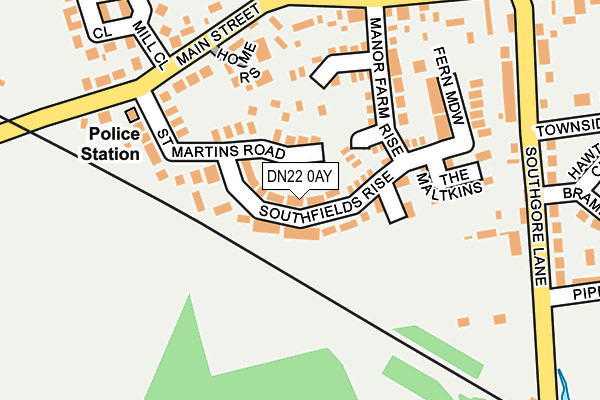 DN22 0AY map - OS OpenMap – Local (Ordnance Survey)