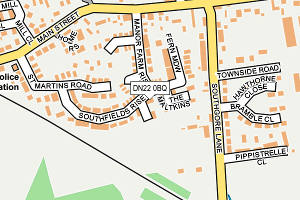 DN22 0BQ map - OS OpenMap – Local (Ordnance Survey)