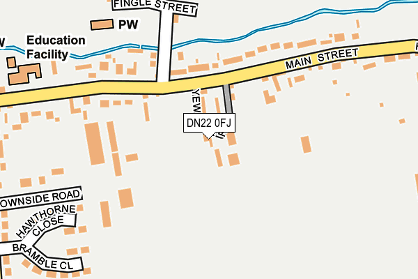 DN22 0FJ map - OS OpenMap – Local (Ordnance Survey)