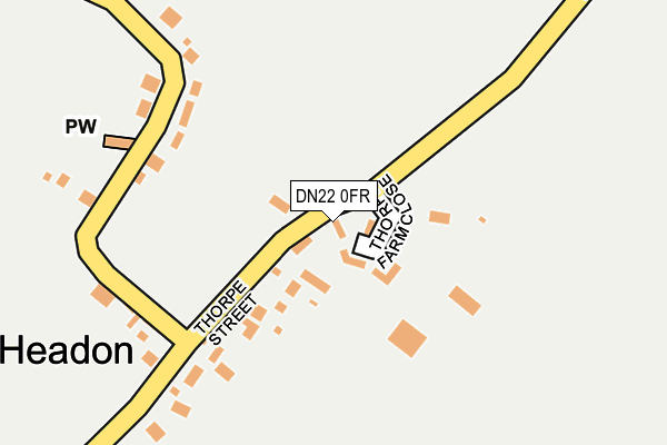 DN22 0FR map - OS OpenMap – Local (Ordnance Survey)