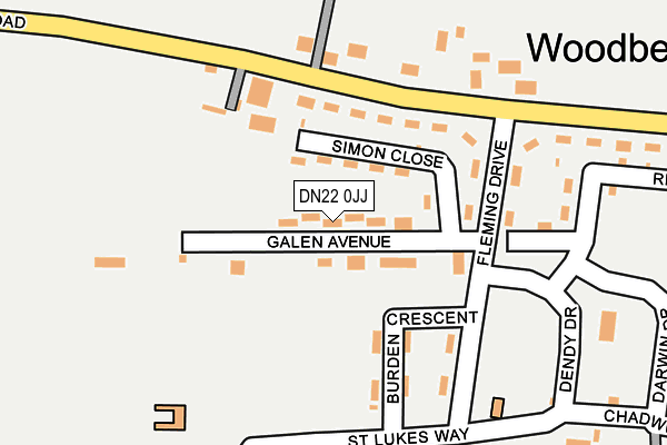 DN22 0JJ map - OS OpenMap – Local (Ordnance Survey)