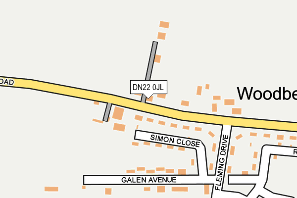 DN22 0JL map - OS OpenMap – Local (Ordnance Survey)