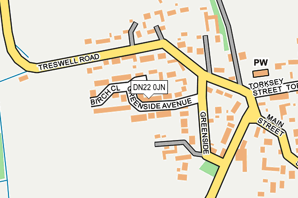 DN22 0JN map - OS OpenMap – Local (Ordnance Survey)