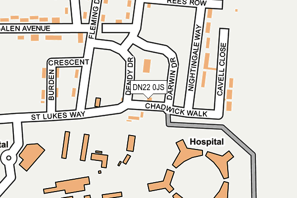 DN22 0JS map - OS OpenMap – Local (Ordnance Survey)