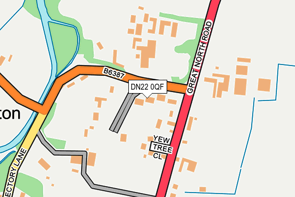 DN22 0QF map - OS OpenMap – Local (Ordnance Survey)