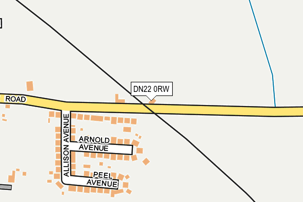 DN22 0RW map - OS OpenMap – Local (Ordnance Survey)
