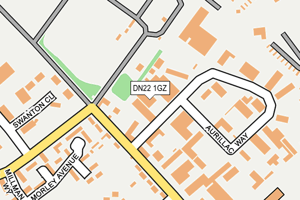 DN22 1GZ map - OS OpenMap – Local (Ordnance Survey)