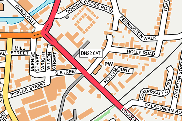 DN22 6AT map - OS OpenMap – Local (Ordnance Survey)