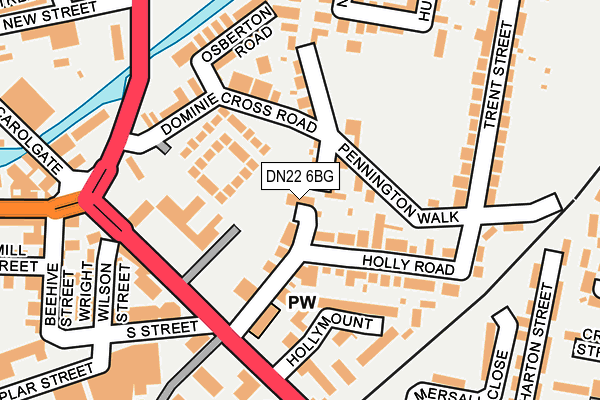 DN22 6BG map - OS OpenMap – Local (Ordnance Survey)