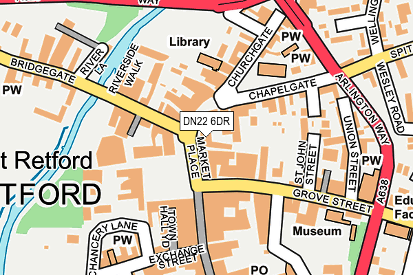 DN22 6DR map - OS OpenMap – Local (Ordnance Survey)