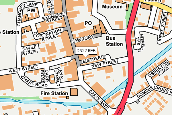 DN22 6EB map - OS OpenMap – Local (Ordnance Survey)