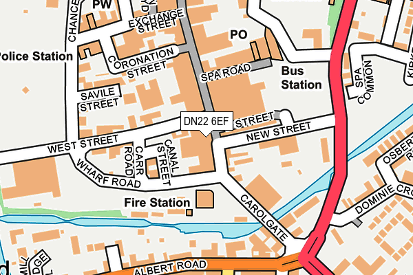 Map of THE SWEETBOX RETFORD LTD at local scale