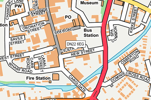 DN22 6EG map - OS OpenMap – Local (Ordnance Survey)