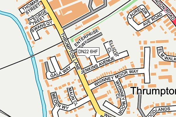 DN22 6HF map - OS OpenMap – Local (Ordnance Survey)
