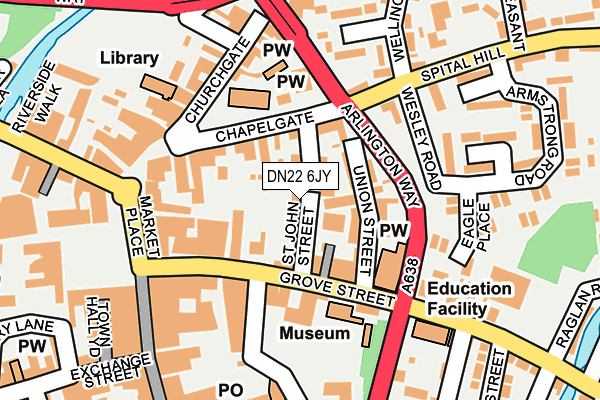 DN22 6JY map - OS OpenMap – Local (Ordnance Survey)
