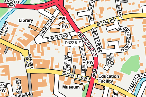 DN22 6JZ map - OS OpenMap – Local (Ordnance Survey)