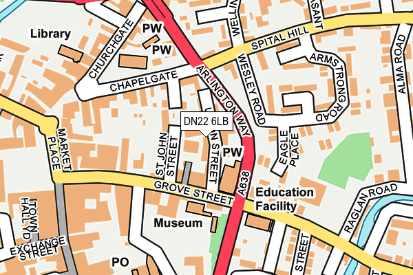 DN22 6LB map - OS OpenMap – Local (Ordnance Survey)