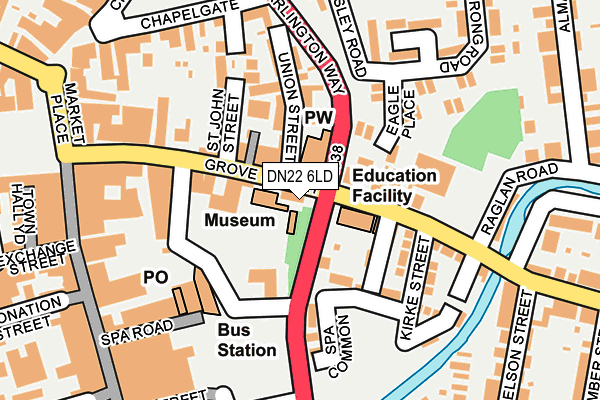 DN22 6LD map - OS OpenMap – Local (Ordnance Survey)