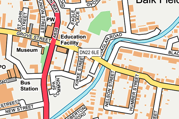 DN22 6LE map - OS OpenMap – Local (Ordnance Survey)