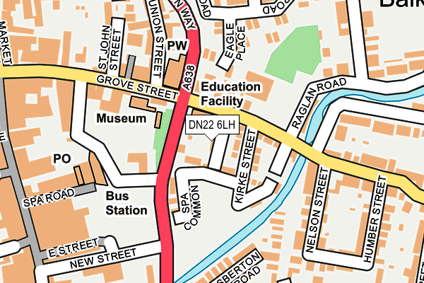 DN22 6LH map - OS OpenMap – Local (Ordnance Survey)