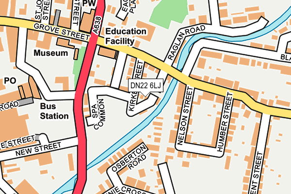 DN22 6LJ map - OS OpenMap – Local (Ordnance Survey)