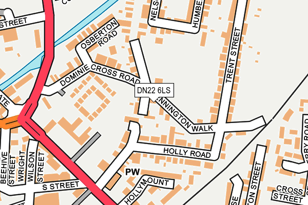 DN22 6LS map - OS OpenMap – Local (Ordnance Survey)