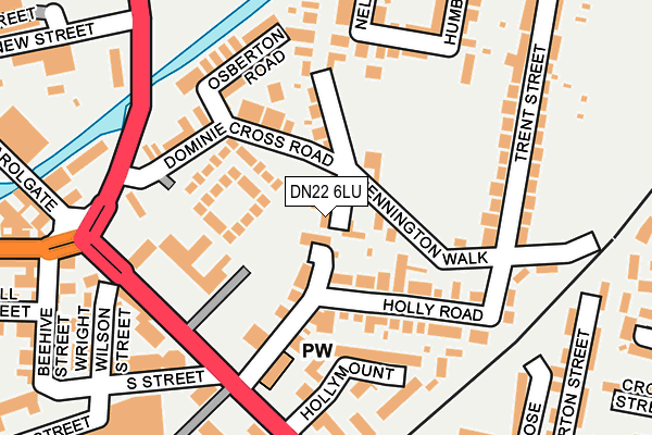 DN22 6LU map - OS OpenMap – Local (Ordnance Survey)