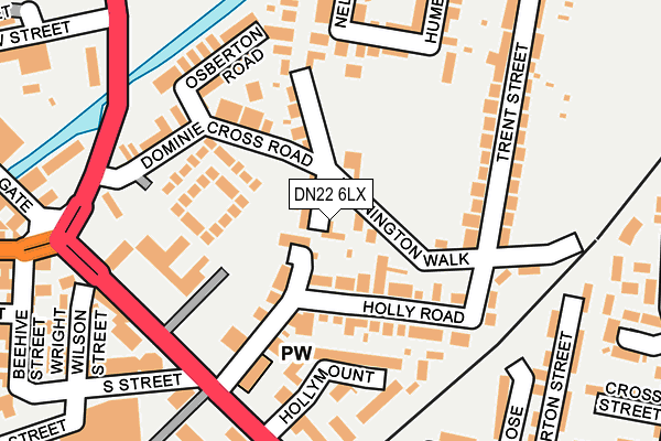 DN22 6LX map - OS OpenMap – Local (Ordnance Survey)